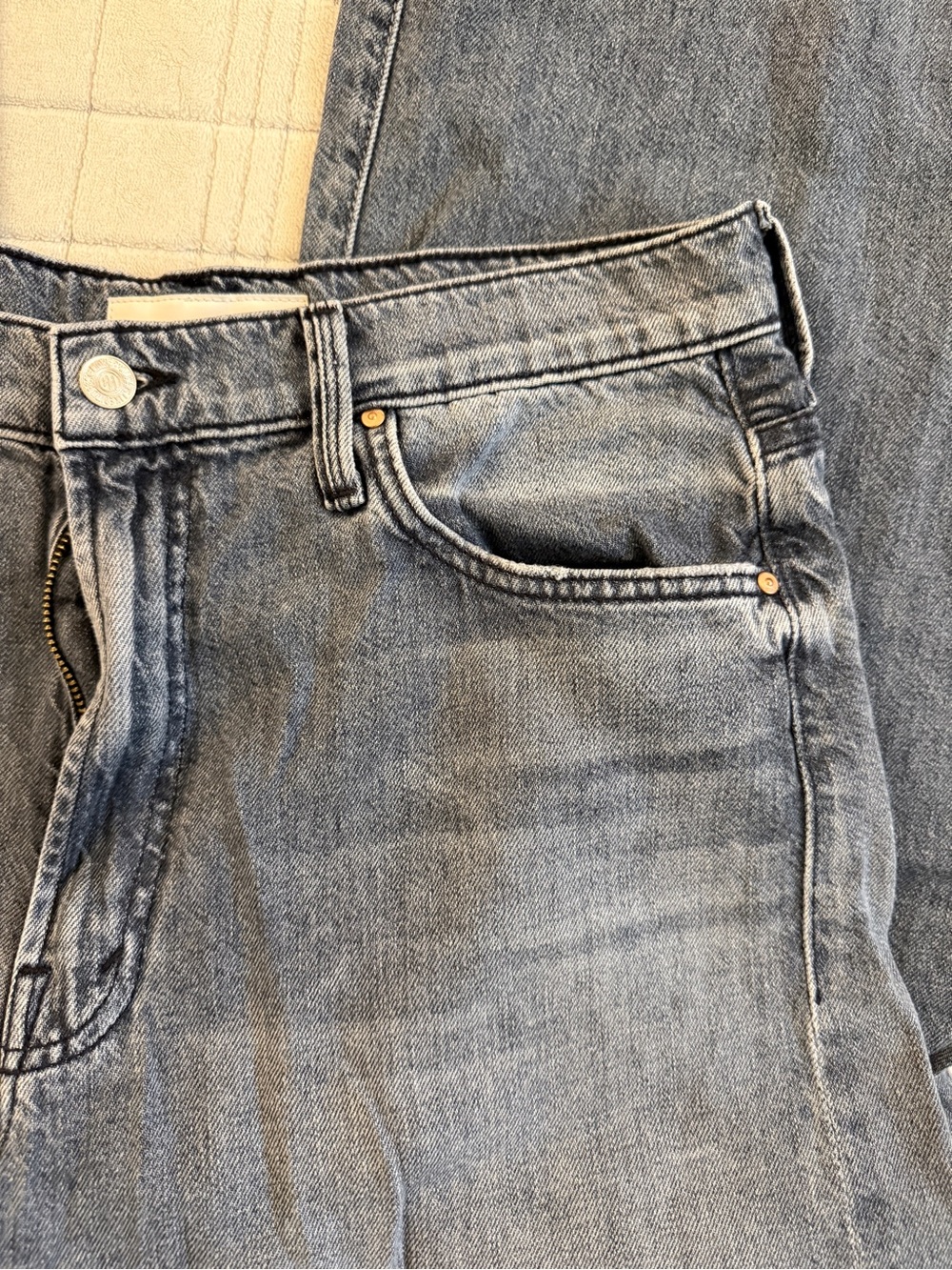 MOTHER Women's Medium/Light Blue Straight-Leg Jeans - Picture 3 of 7